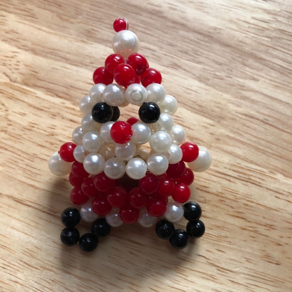 Handmade Bead Santa ~Jingle bell inside